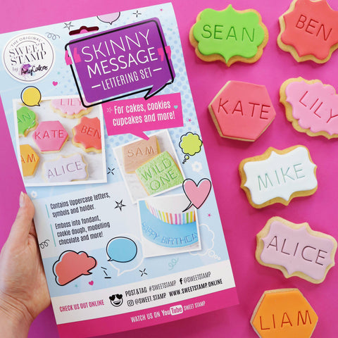 SweetStamp - Skinny Message - Uppercase, symbols & Holder