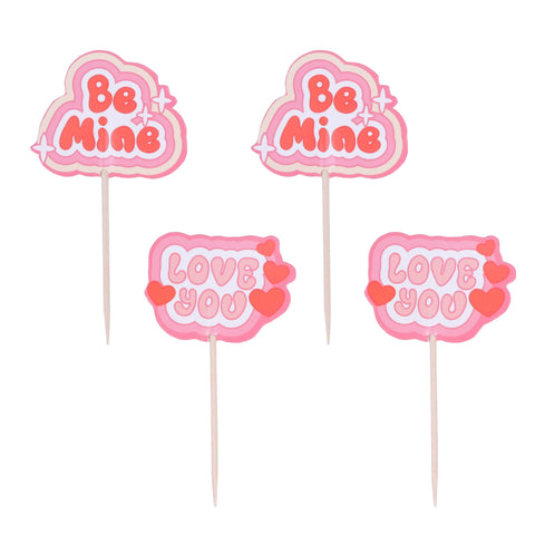 Retro Valentines Cupcake Toppers