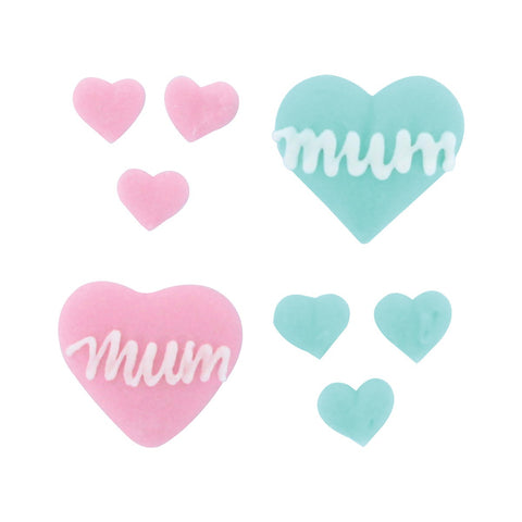 Mum Heart Ready Made Sugar Cake Toppers