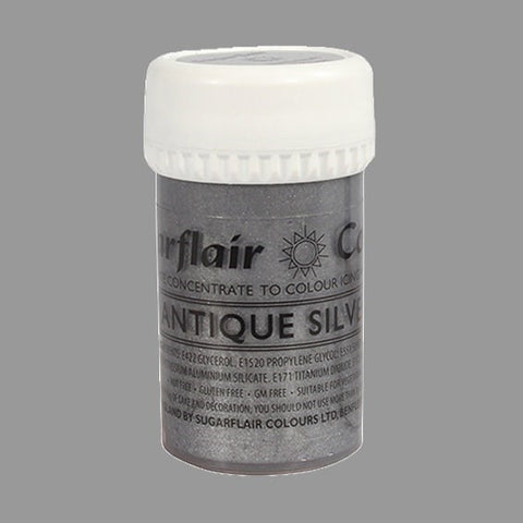 Satin Silver Sugarflair Paste Colour