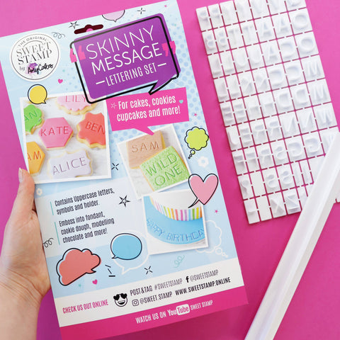 SweetStamp - Skinny Message - Uppercase, symbols & Holder