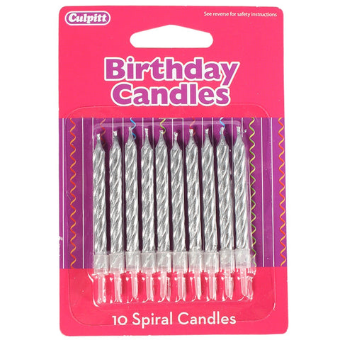 Silver Spiral Candles