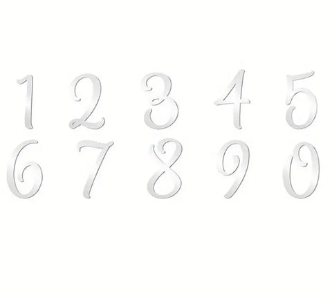 Silver Acrylic Cake Topper Numbers