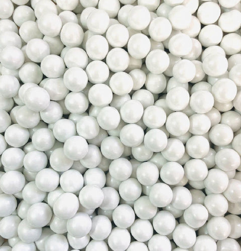 Edible Cake Sprinkles - White 10mm Choco Ball