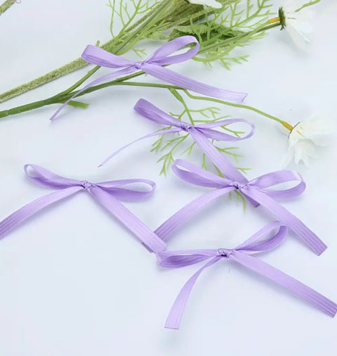 Lilac Tied Ribbon Bows Pack of 5