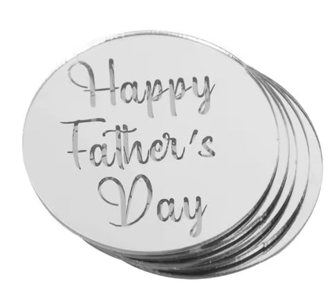 Silver Happy Fathers Day Acrylic Toppers
