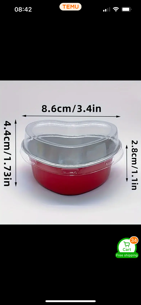 Heart Baking Trays with Lids (pack of 4)