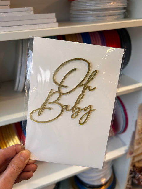 Oh Baby Script Style Cake Charm