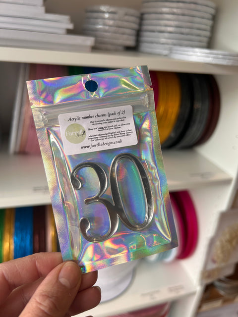 Acrylic Cake Charm Numbers