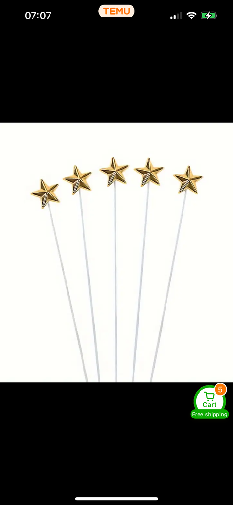 Small gold stars with wires