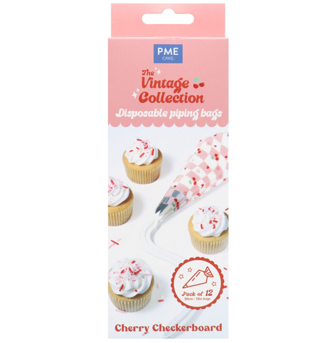 Cherry Checkerboard Disposable Piping Bags