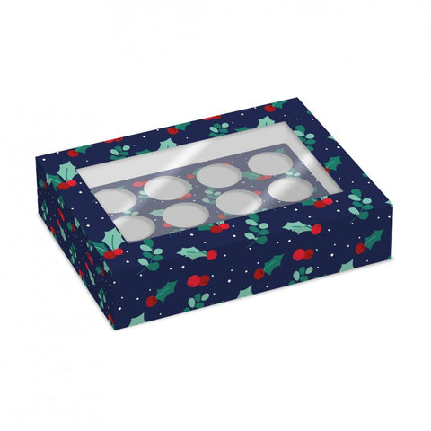 Holly & Berry Cupcake Box