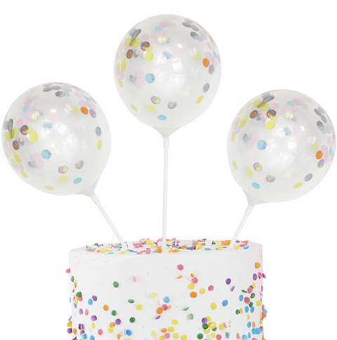 Mini Confetti Balloon Cake Topper Kit
