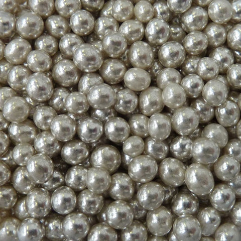 Edible Cake Sprinkles - Silver Metallic 4mm