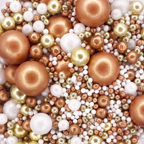 Edible Cake Sprinkles - Rose Gold Pearl Mix