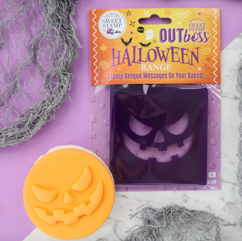 Pumpkin Face Texture Tile by Sweet Stamp
