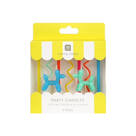 Balloon Dog Birthday Candles Pack of 9
