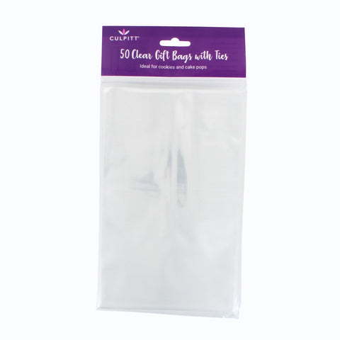 Clear Gift Bags with Ties - Medium