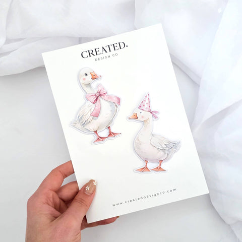 Pink One Silly Goose Cake Charm Set