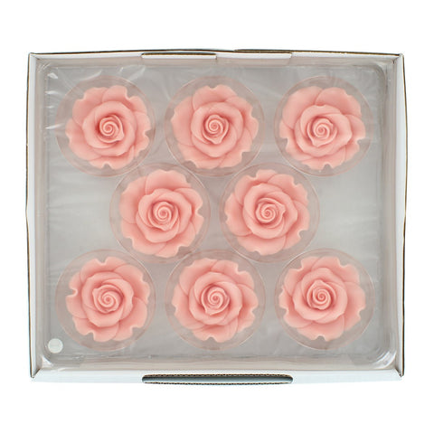 Edible Sugar Roses Light Pink - 63mm Pack of 8