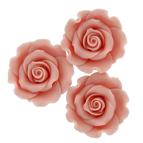 Edible Sugar Roses Light Pink - 63mm Pack of 8