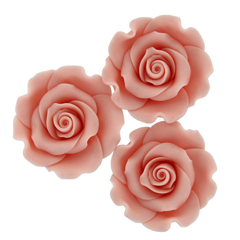 Edible Sugar Roses Light Pink - 50mm Pack of 10