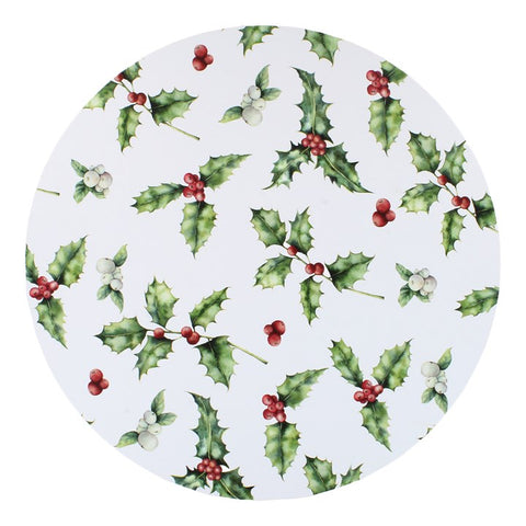Holly Christmas Masonite Cake Board