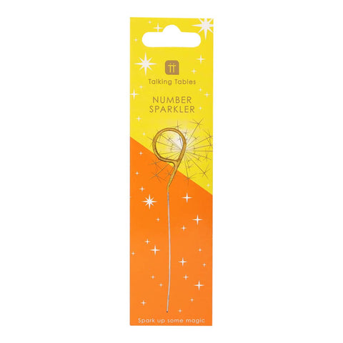 Gold Number Sparkler 9 | Birthday | Wedding | Anniversary |