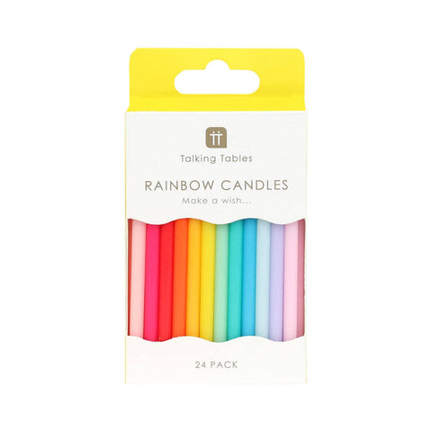 Rainbow Birthday Candles - 24 Pack | Cake Candless |