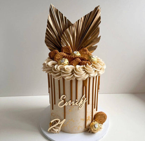 Dried Palm Spear Leaves ,black, pink, blue, gold, white, green orange palm spear, palm cake topper, palm decor, dried flowers cake decor: Gold