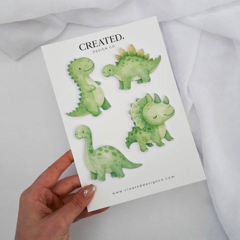 Green Dinosaur Cake Charms Set