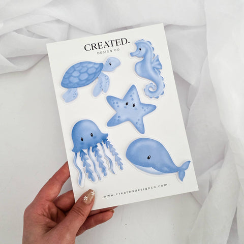 Blue Under the Sea Cake Decorations Set