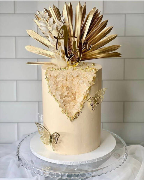 Gold sun palm leaf / palm leaves/ palm spears / cake topper / palm cake topper