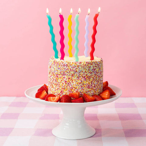 Wavy Tall Birthday Candles Pack of 12