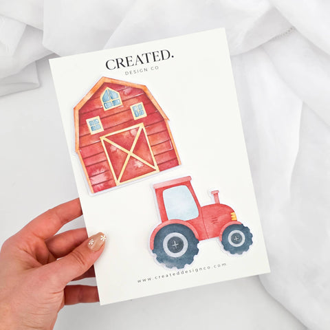 Barn and Tractor Cake Decorations Set