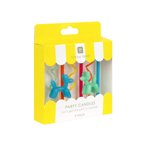 Balloon Dog Birthday Candles Pack of 9