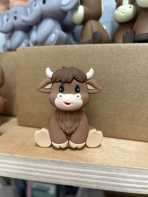 Dark Brown Highland Cow Cake Topper