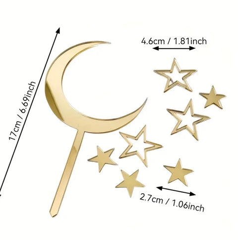 Moon & Stars Acrylic Topper Set