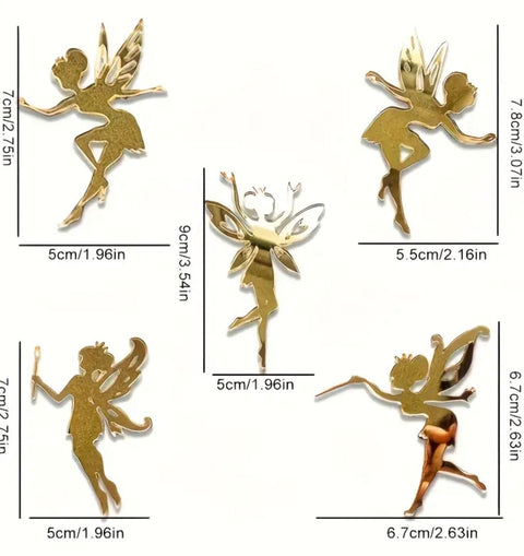 Gold Acrylic Fairy Cake Toppers