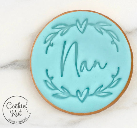 'Nan' with floral frame Embosser by Cookiekut