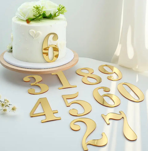 Gold Acrylic Number Set 3” high