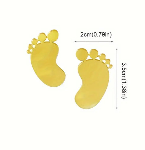 Gold Acrylic Baby Feet Cake Charms