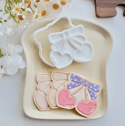 Heart Cherry Cookie Cutter and Stamp