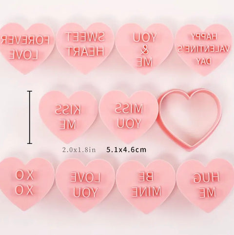 Love Heart Cookie Cutter & Stamps