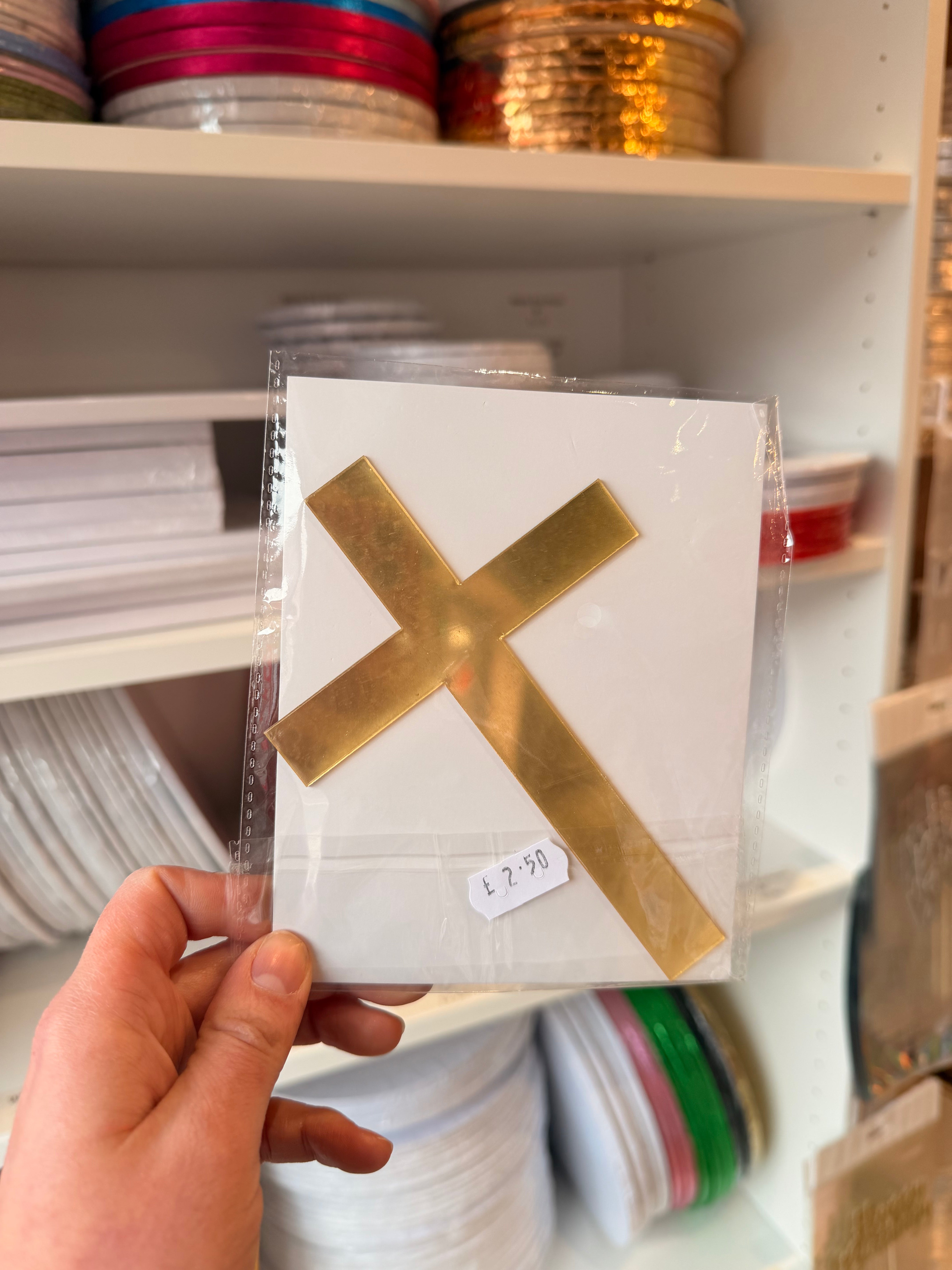 Gold Acrylic Wide Cross – Windsor Cakecraft