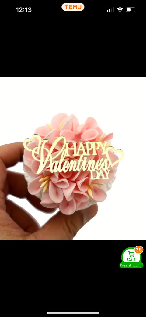 Acrylic Valentines Toppers Pack of 3