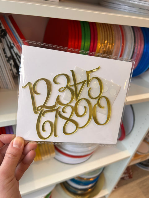 Gold Acrylic Cake Topper Numbers
