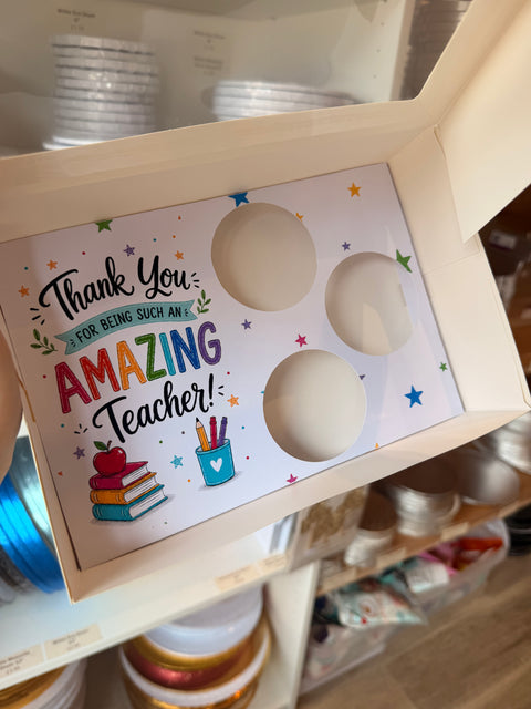 Teacher Cupcake Box Insert