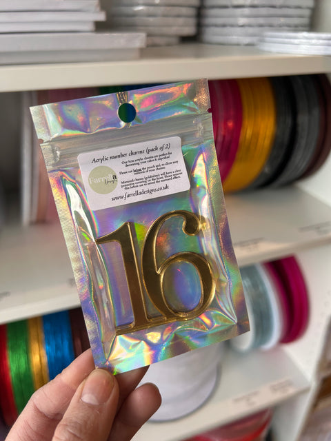 Acrylic Cake Charm Numbers