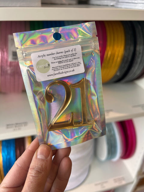 Acrylic Cake Charm Numbers